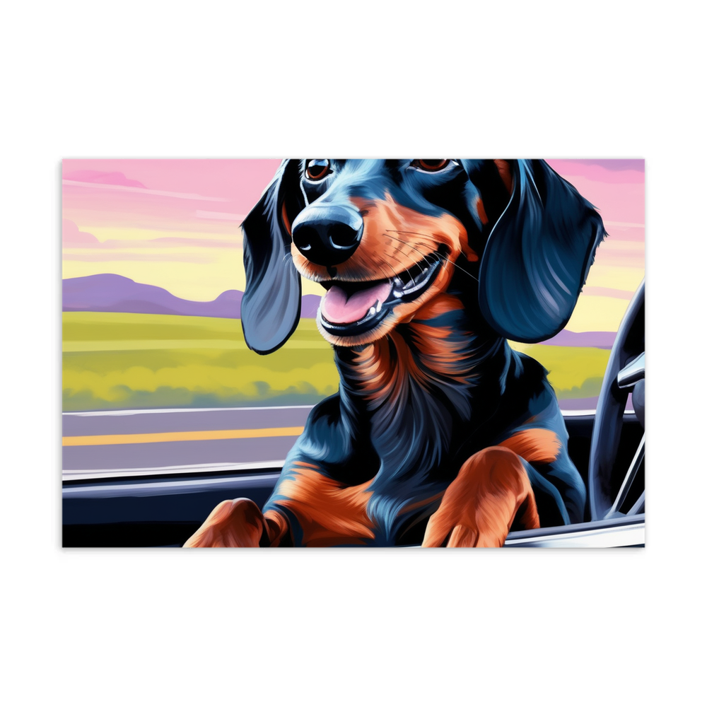 PugMug Custom Black Dachshund Postcard