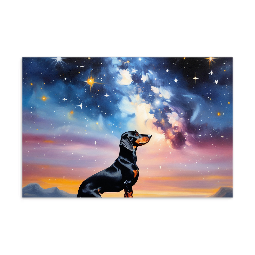 PugMug Custom Black Dachshund Postcard