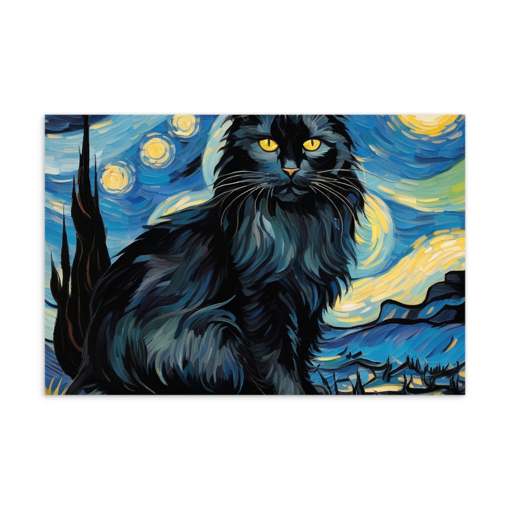 PugMug Custom Black Maine Coon Cat Postcard