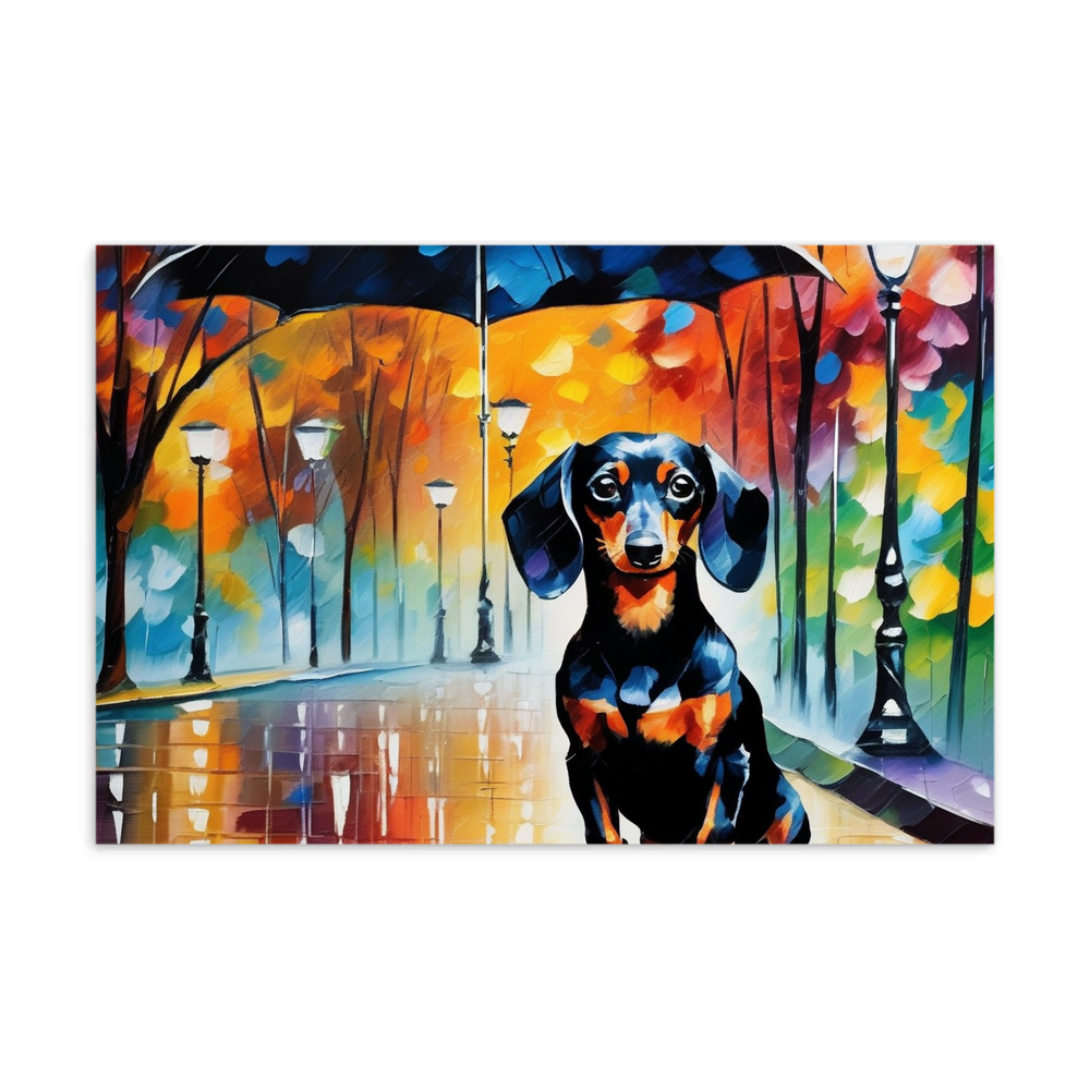 PugMug Custom Black Dachshund Postcard