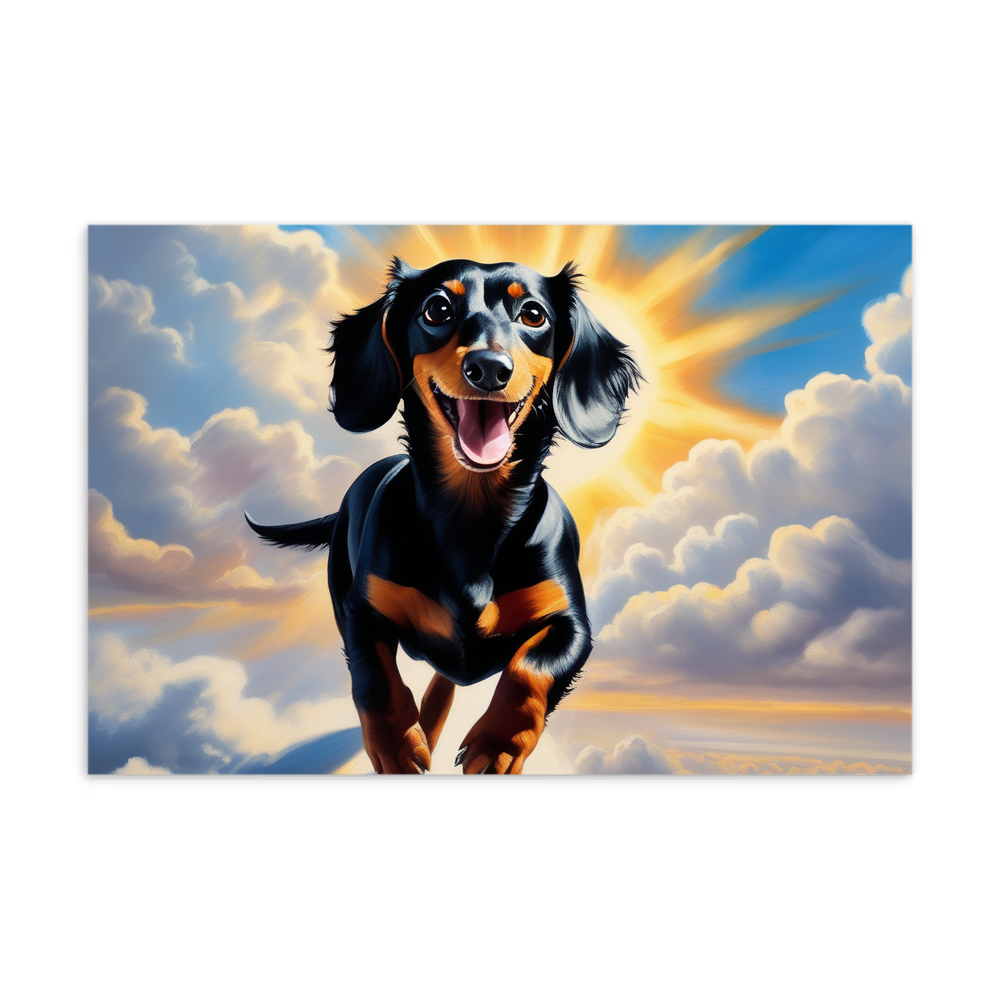 PugMug Custom Black Dachshund Postcard