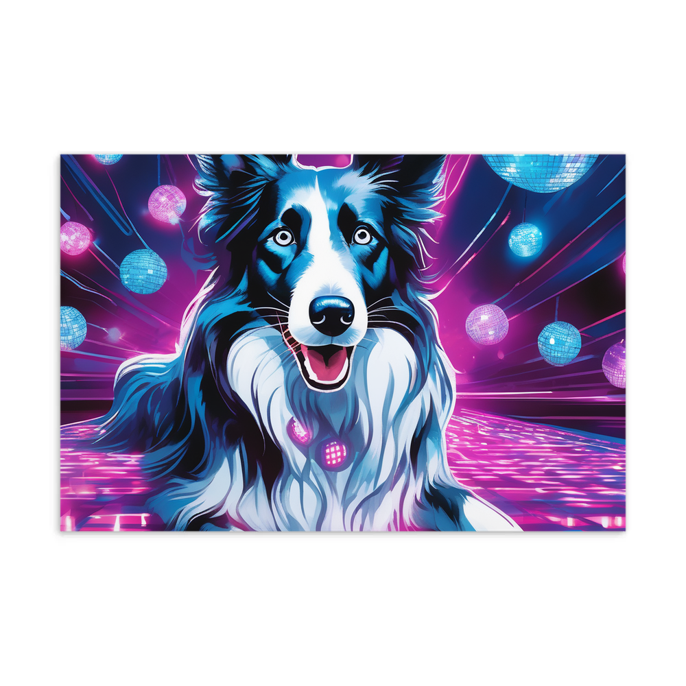 PugMug Custom Blue Merle Border Collie Postcard