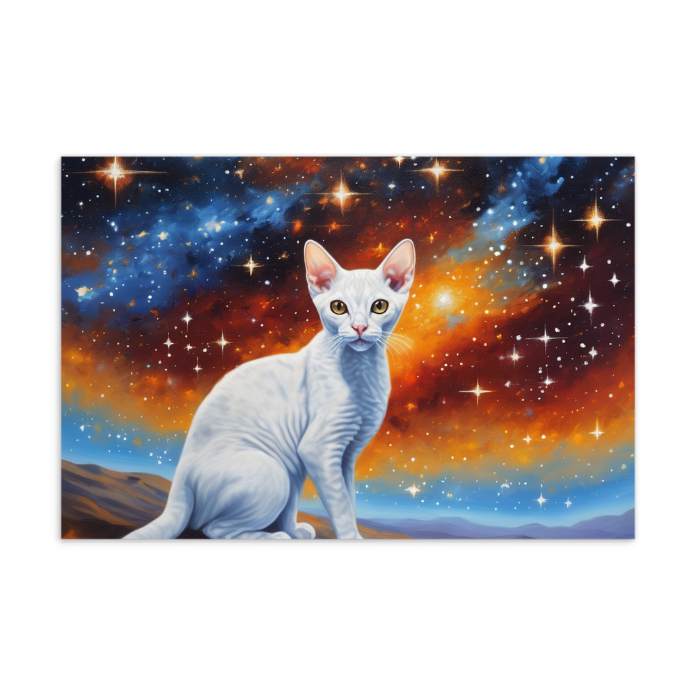 PugMug Custom White Devon Rex Cat Postcard