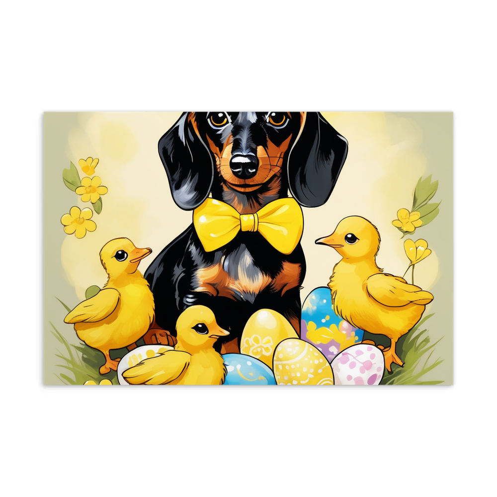 PugMug Custom Black Dachshund Postcard
