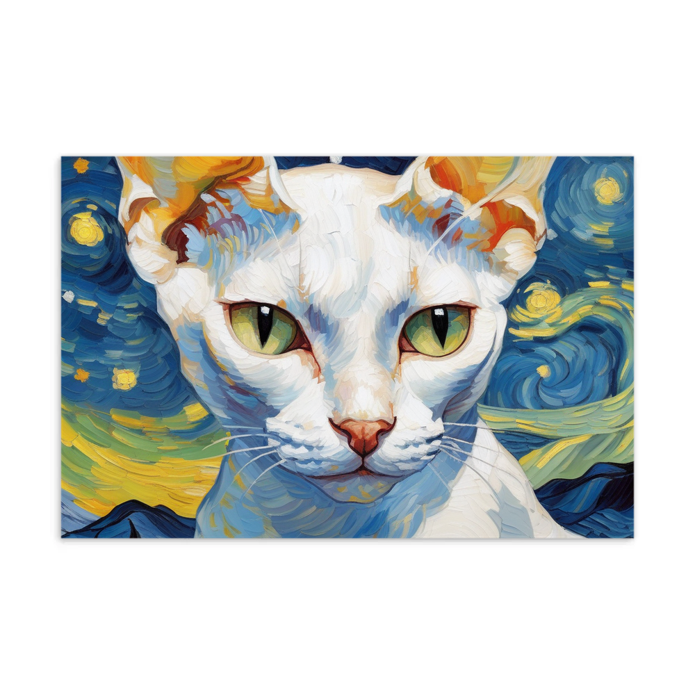 PugMug Custom White Devon Rex Cat Postcard