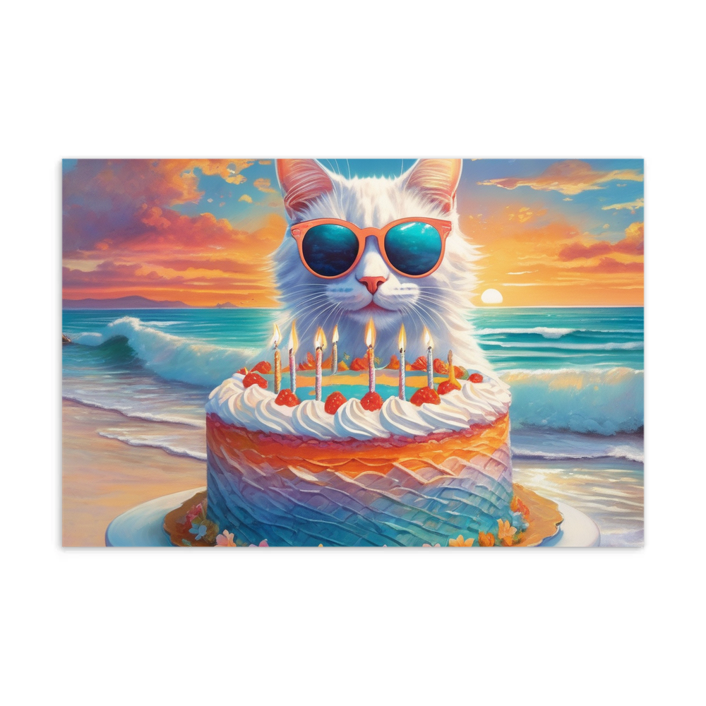 PugMug Custom White Companion Cat Postcard