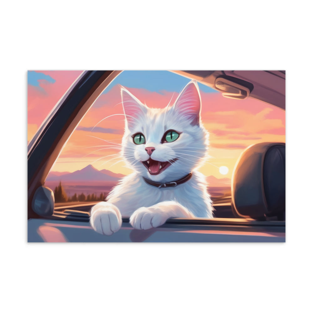 PugMug Custom White Companion Cat Postcard