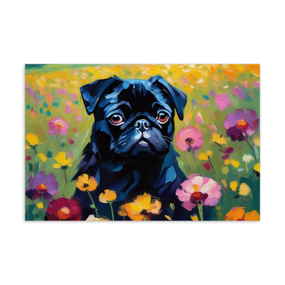 PugMug Custom Black Pug Postcard
