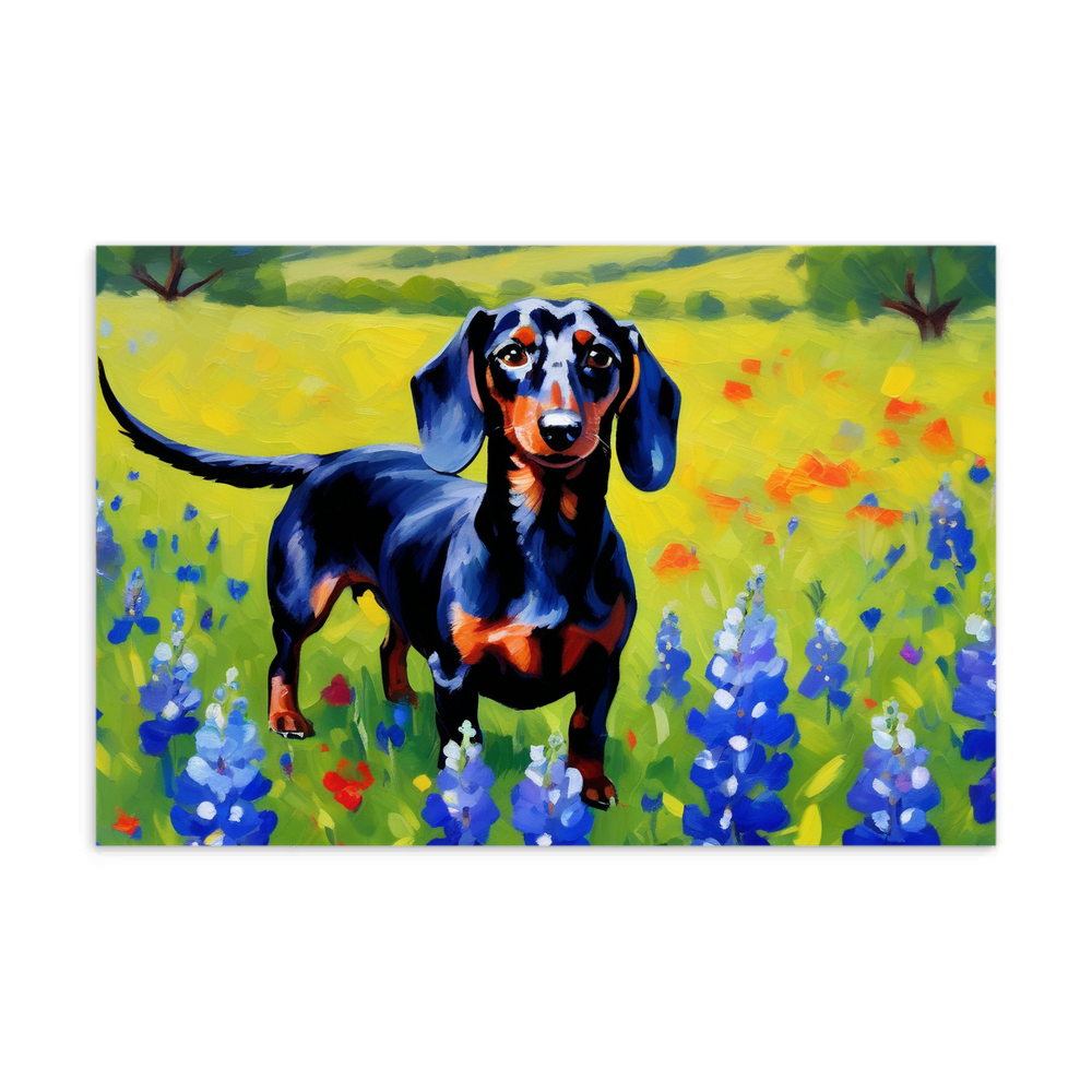 PugMug Custom Black Dachshund Postcard