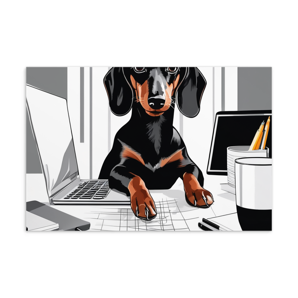 PugMug Custom Black Dachshund Postcard