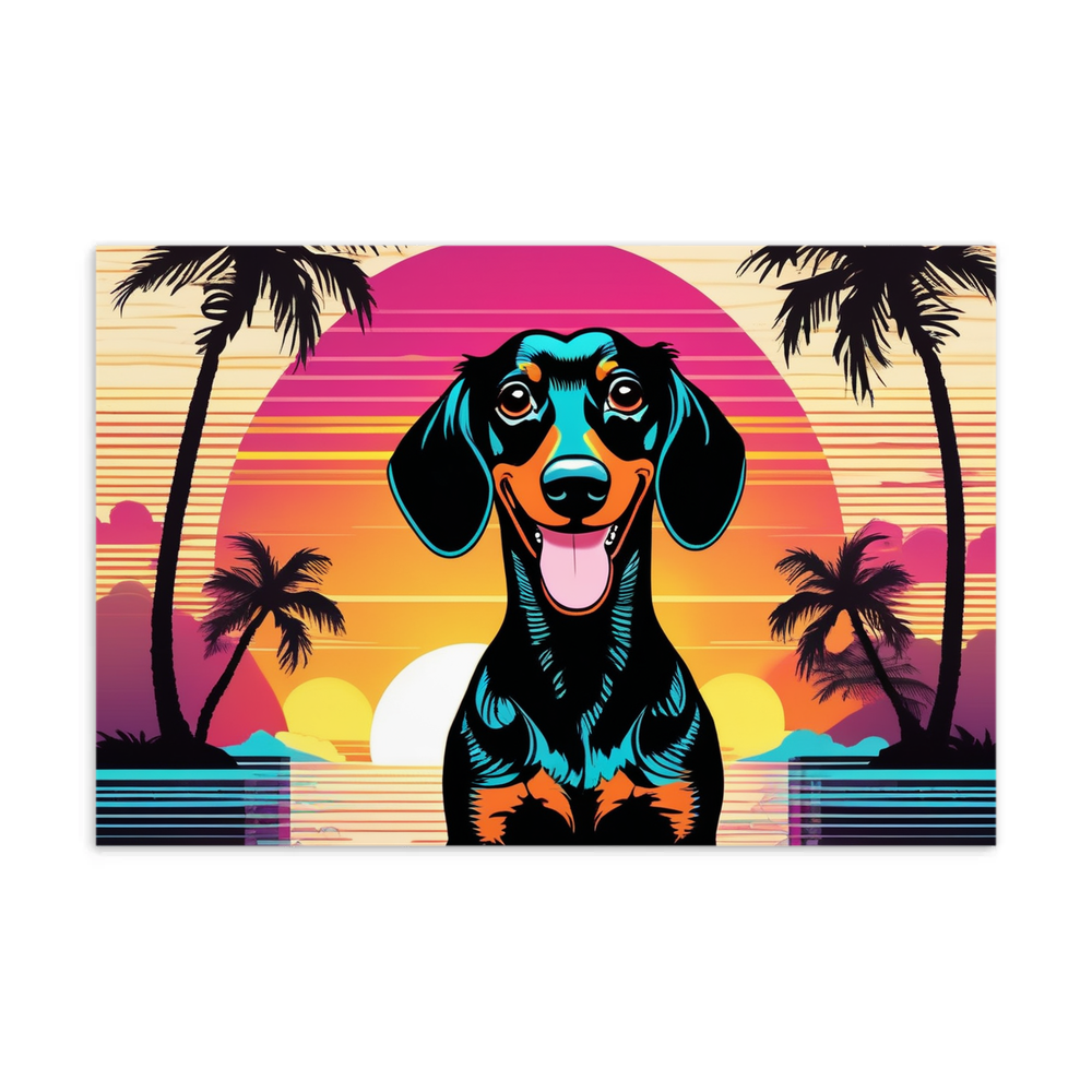PugMug Custom Black Dachshund Postcard