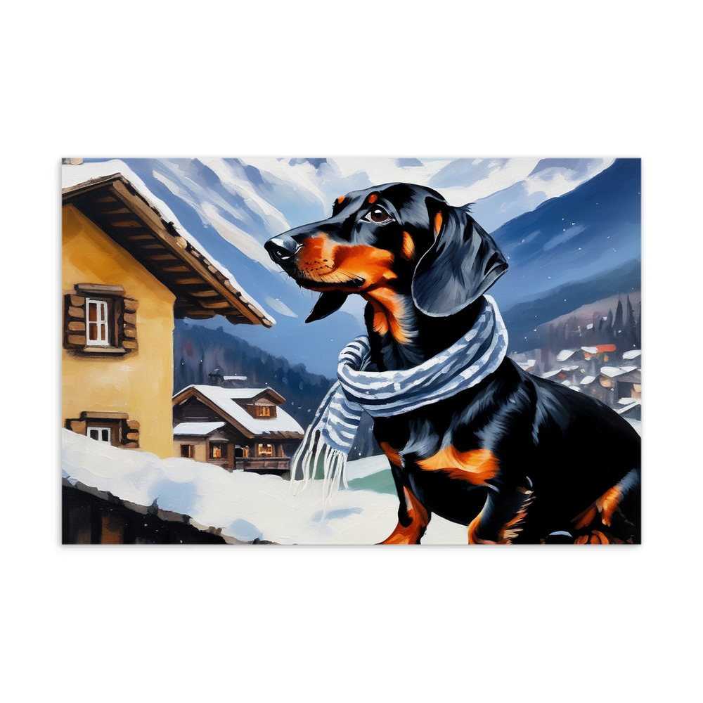 PugMug Custom Black Dachshund Postcard