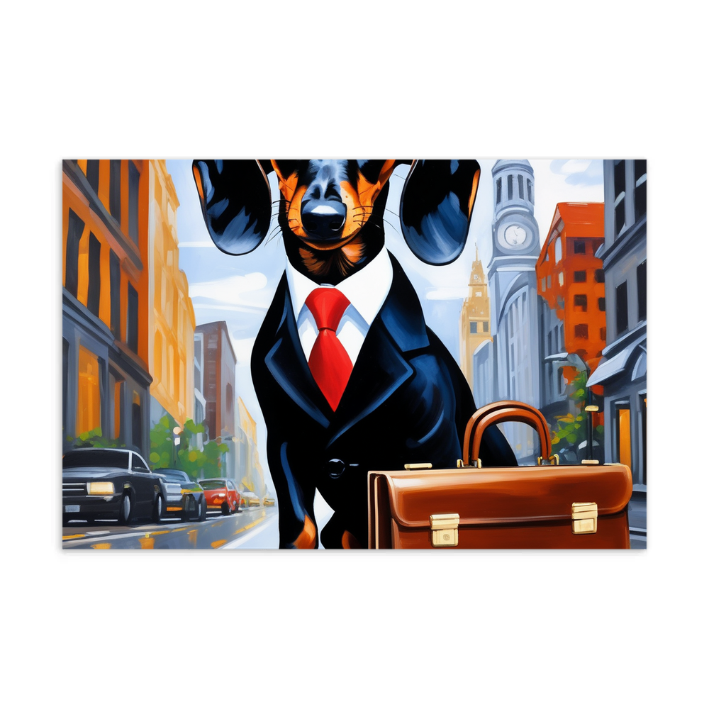 PugMug Custom Black Dachshund Postcard