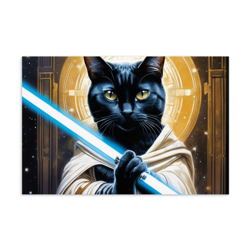 PugMug Custom Black American Shorthair Cat Postcard