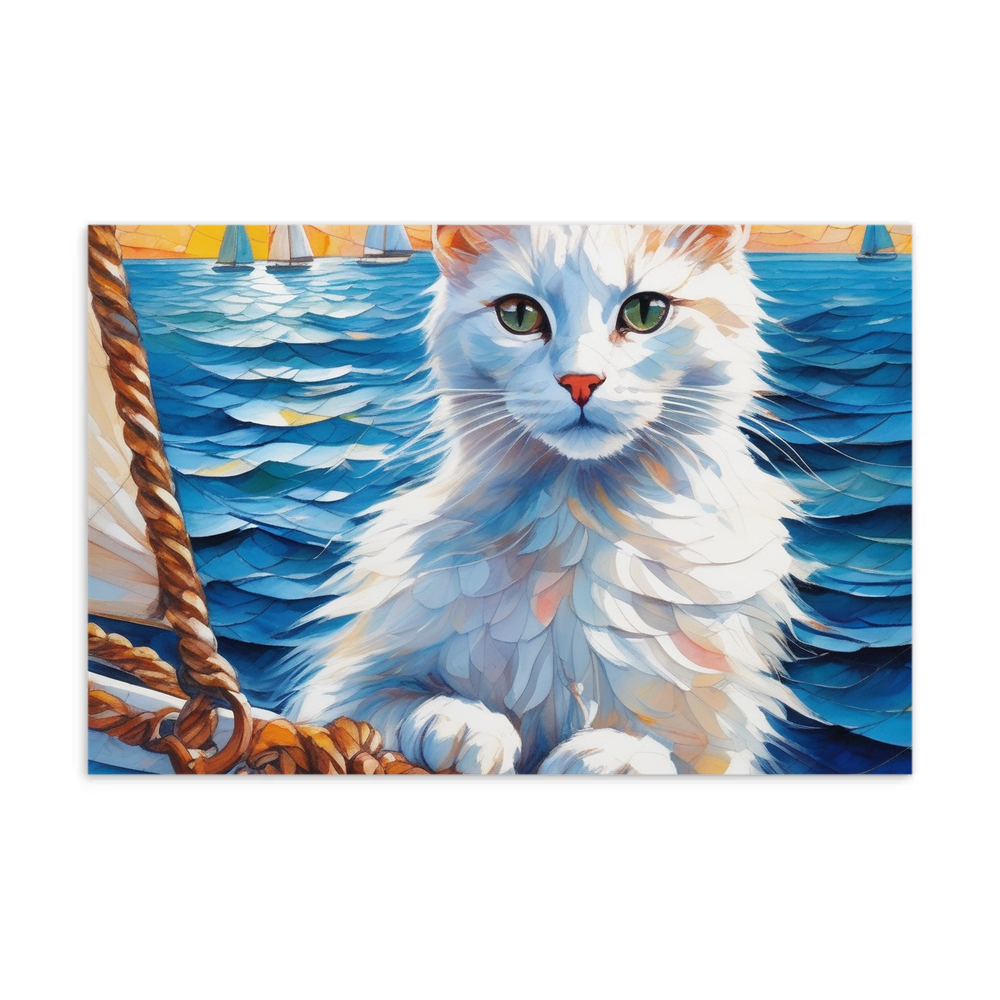 PugMug Custom White Companion Cat Postcard