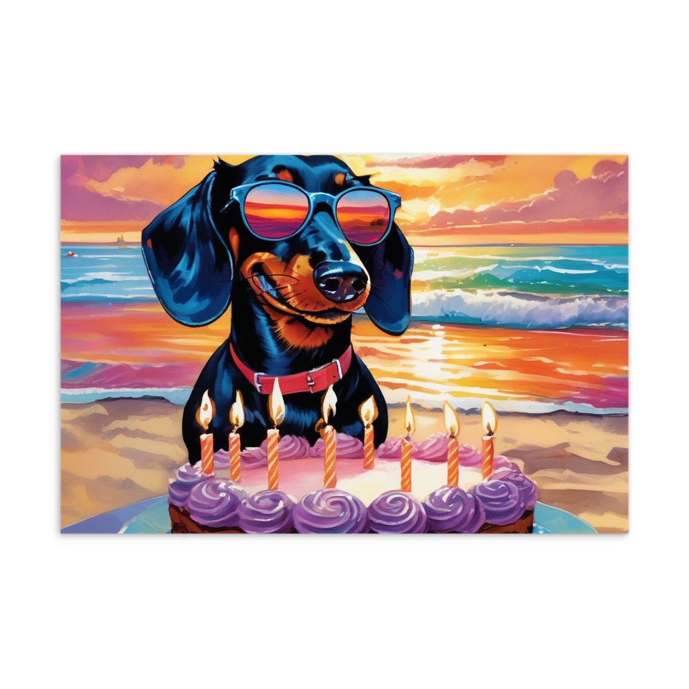 PugMug Custom Black Dachshund Postcard