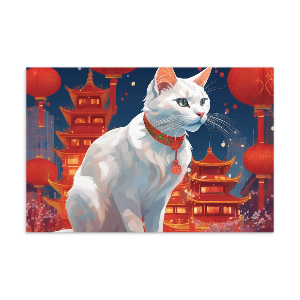 PugMug Custom White Companion Cat Postcard