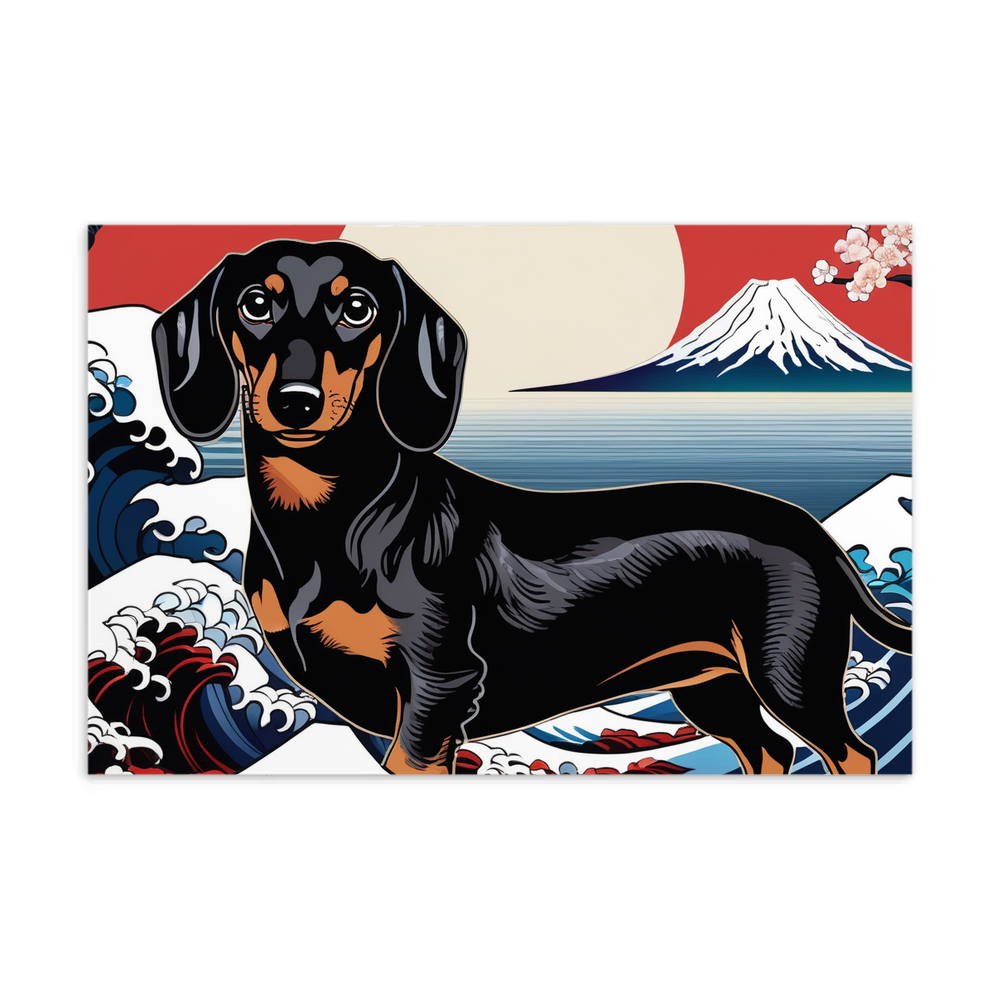 PugMug Custom Black Dachshund Postcard