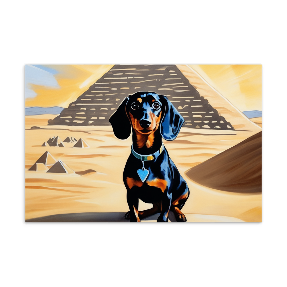 PugMug Custom Black Dachshund Postcard