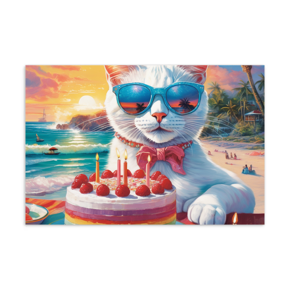 PugMug Custom White Companion Cat Postcard