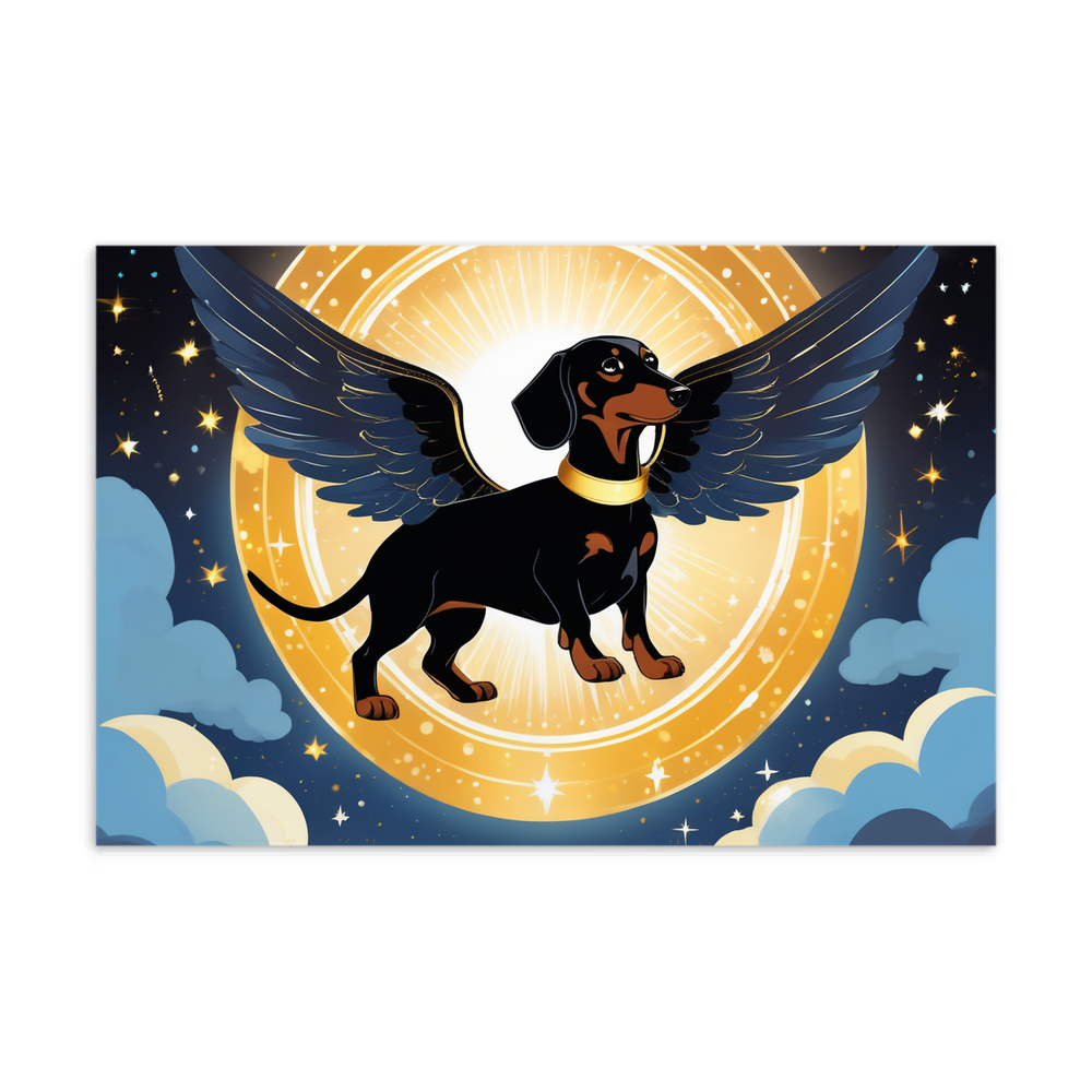 PugMug Custom Black Dachshund Postcard