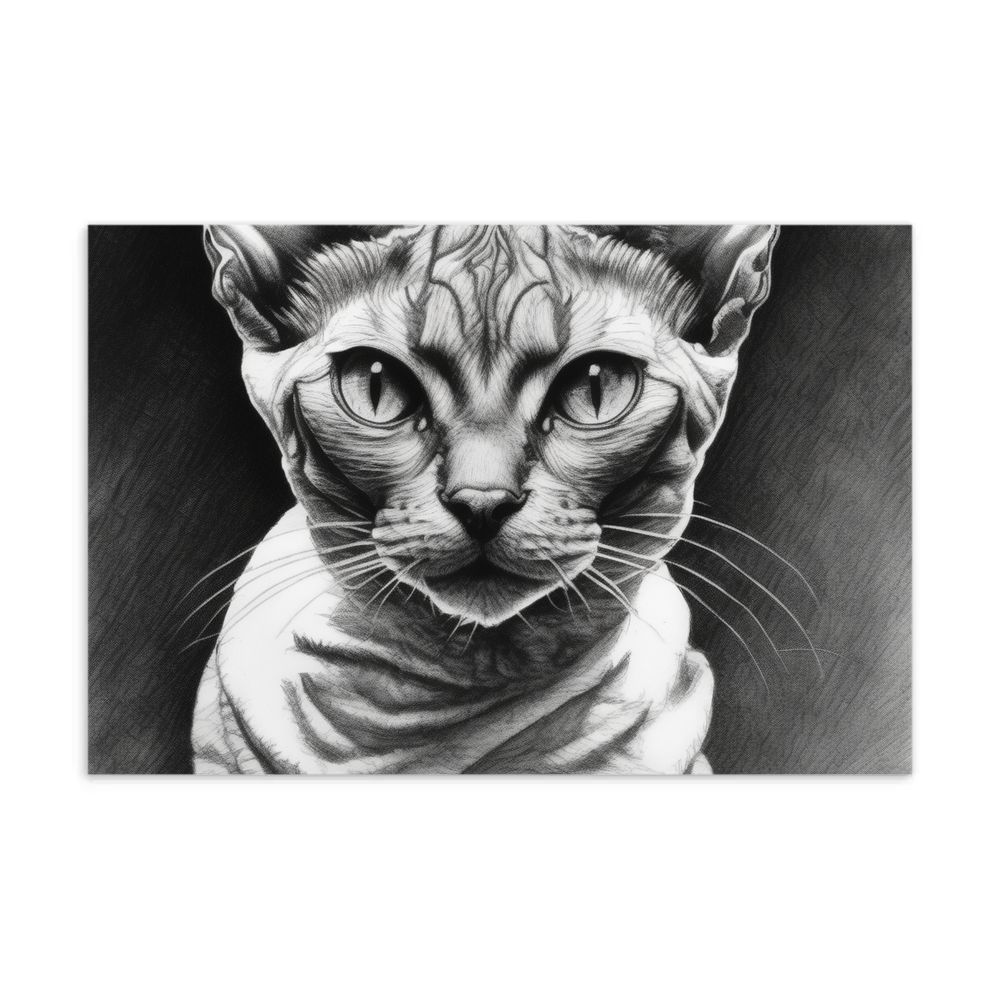 PugMug Custom Tabby Devon Rex Cat Postcard