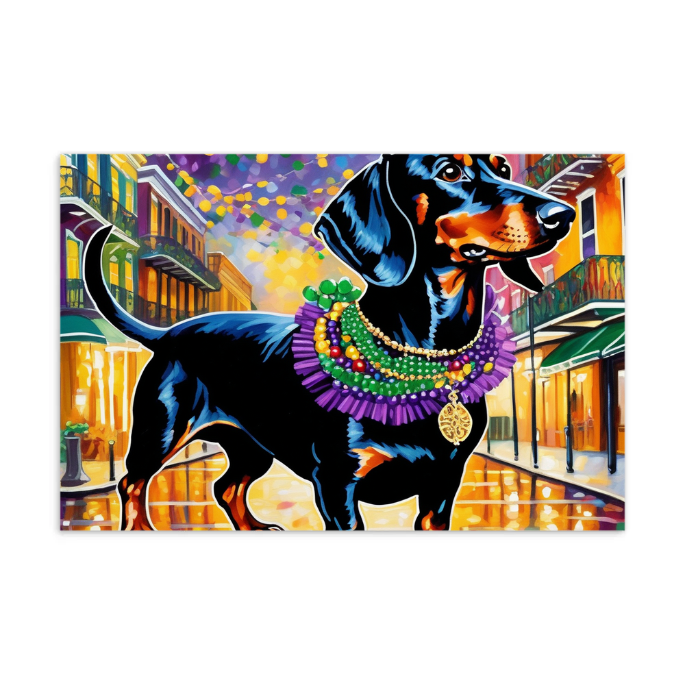 PugMug Custom Black Dachshund Postcard
