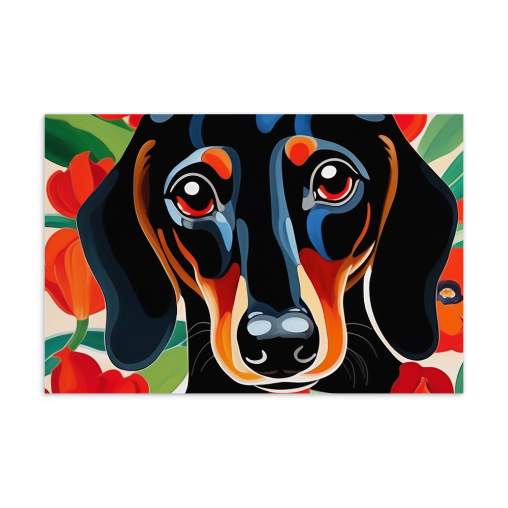 PugMug Custom Black Dachshund Postcard