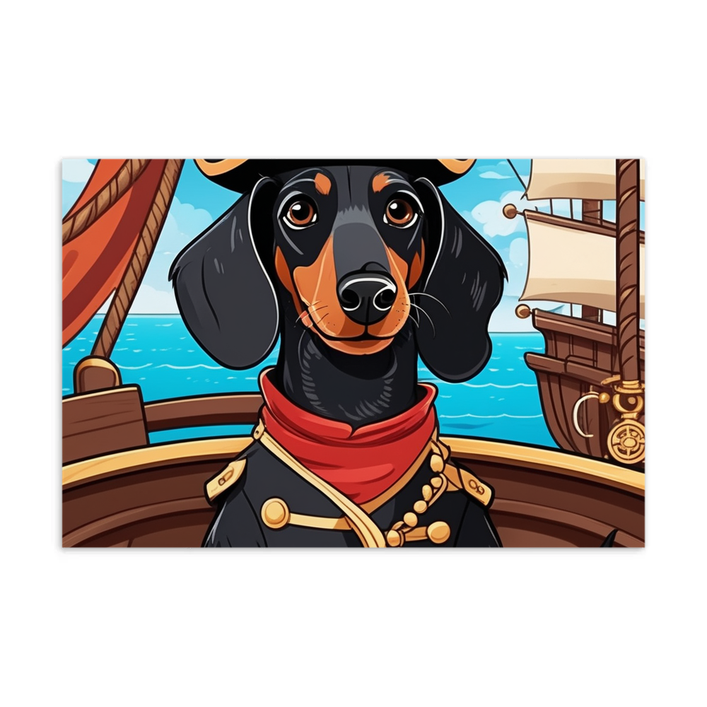 PugMug Custom Black Dachshund Postcard