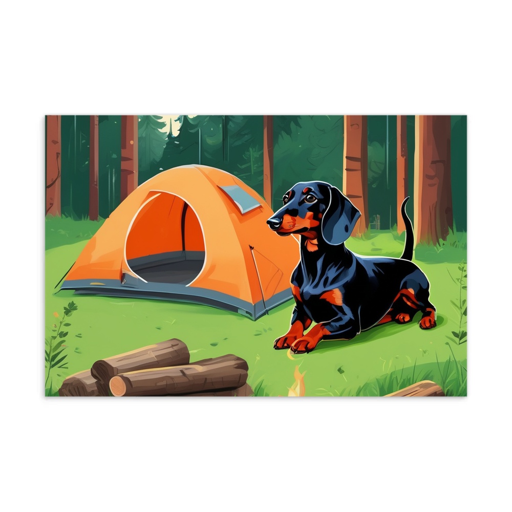 PugMug Custom Black Dachshund Postcard