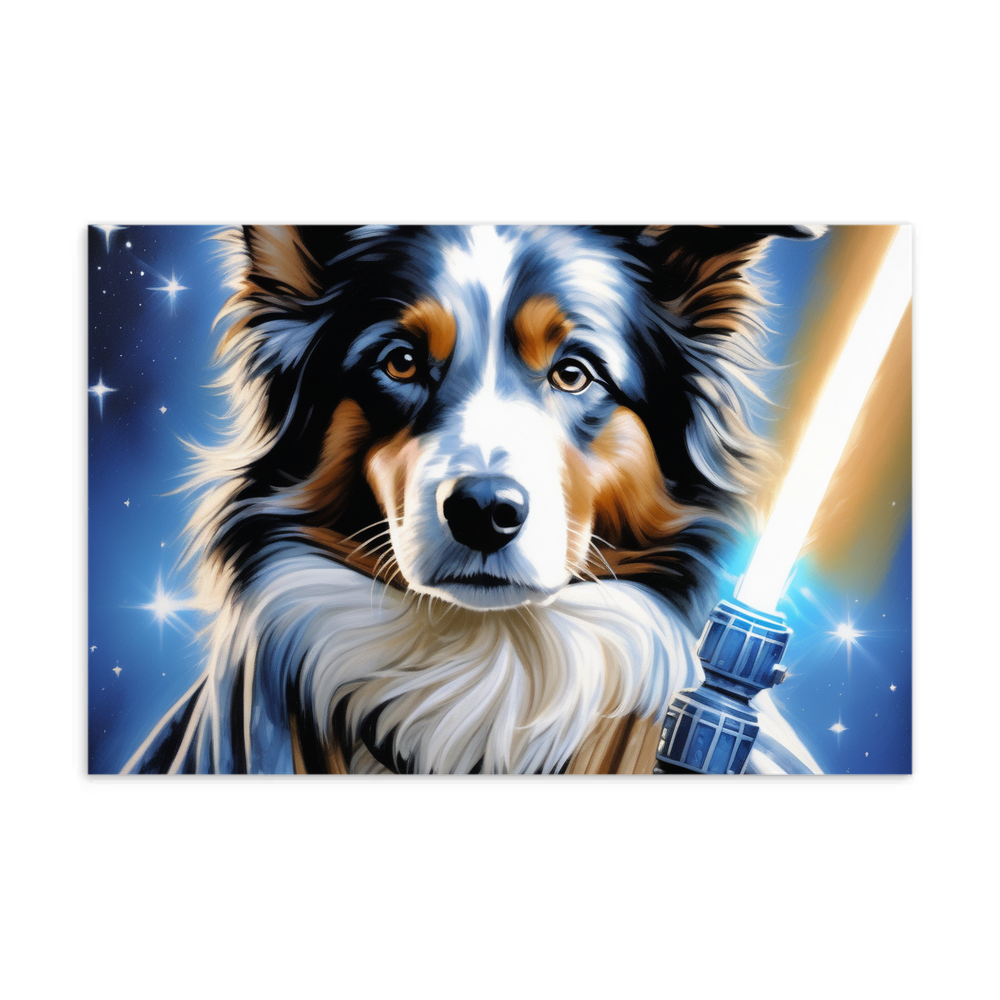 PugMug Custom Blue Merle Border Collie Postcard