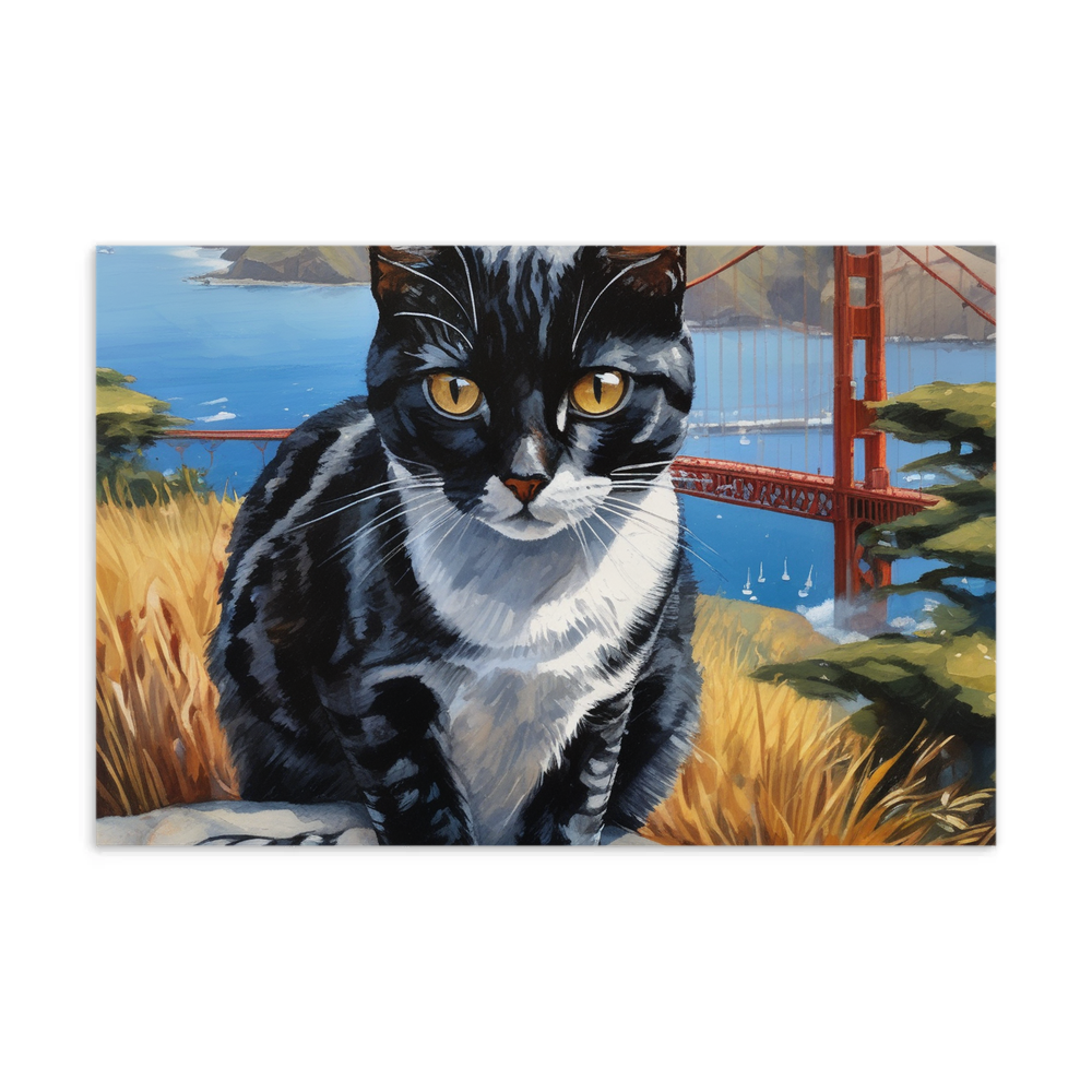 PugMug Custom Black American Shorthair Cat Postcard