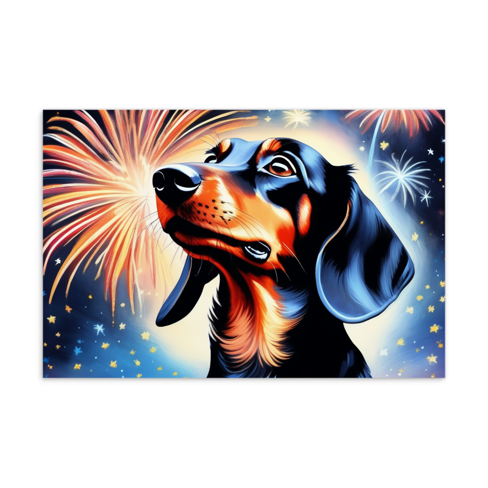 PugMug Custom Black Dachshund Postcard