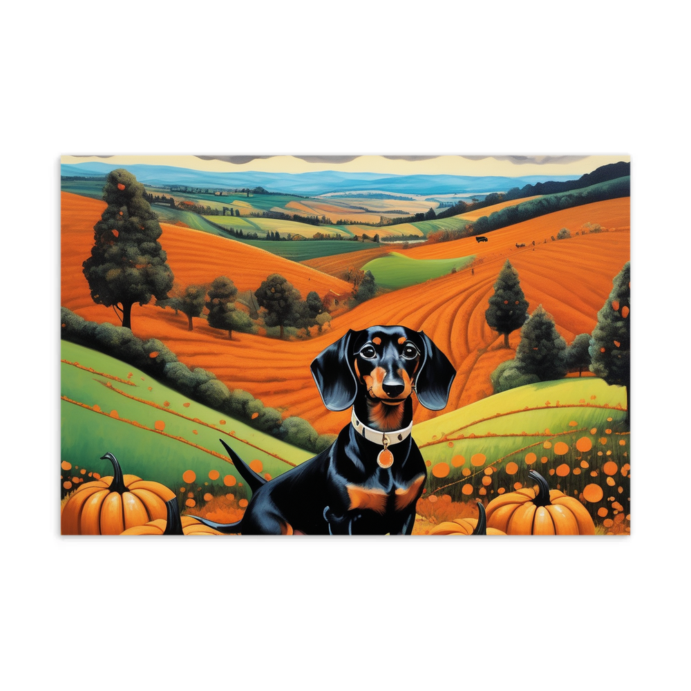 PugMug Custom Black Dachshund Postcard