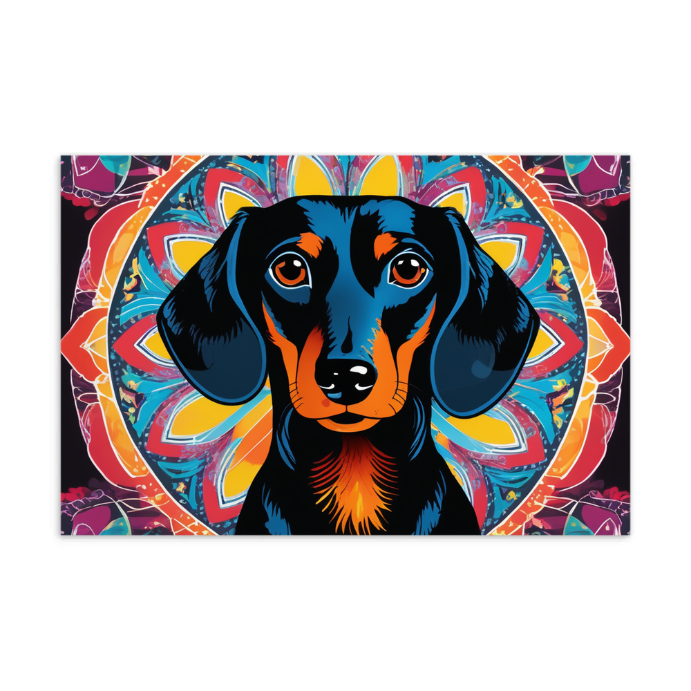 PugMug Custom Black Dachshund Postcard