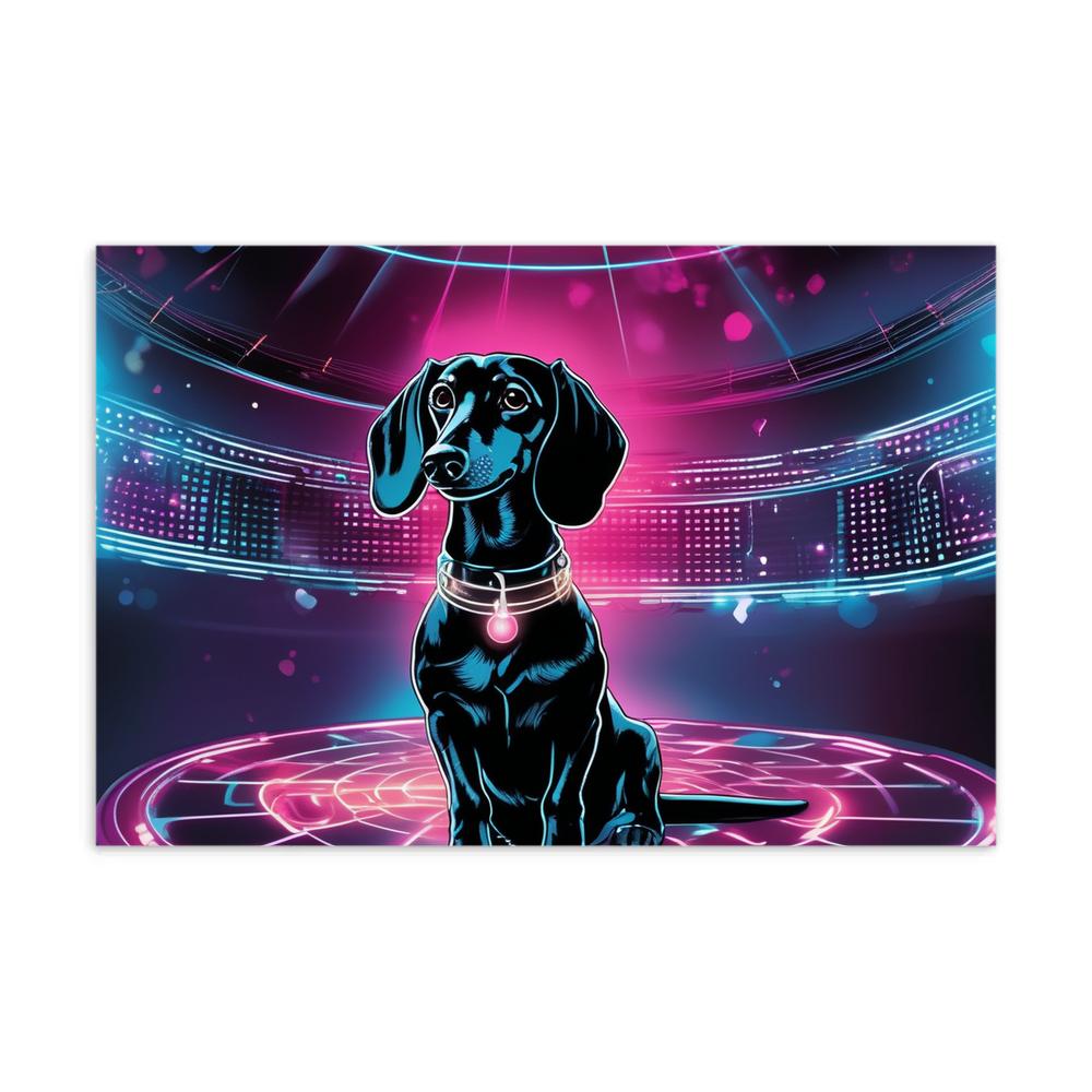 PugMug Custom Black Dachshund Postcard