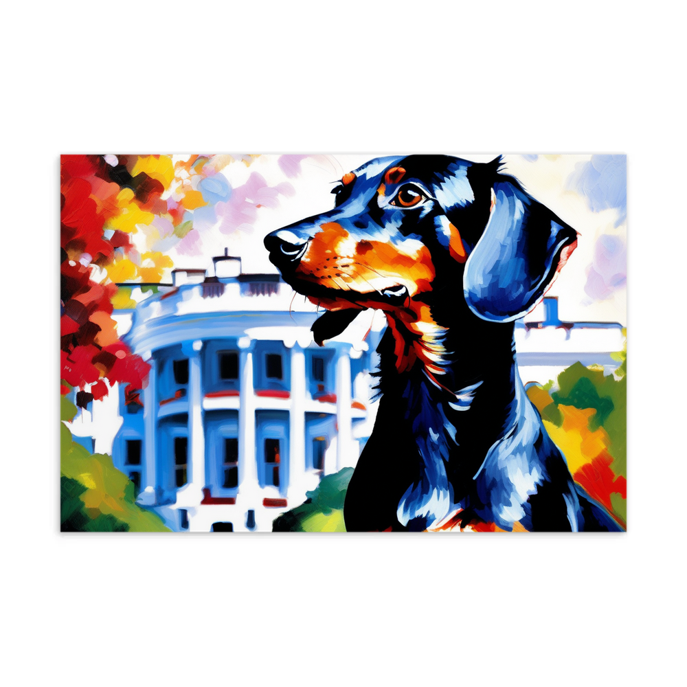 PugMug Custom Black Dachshund Postcard