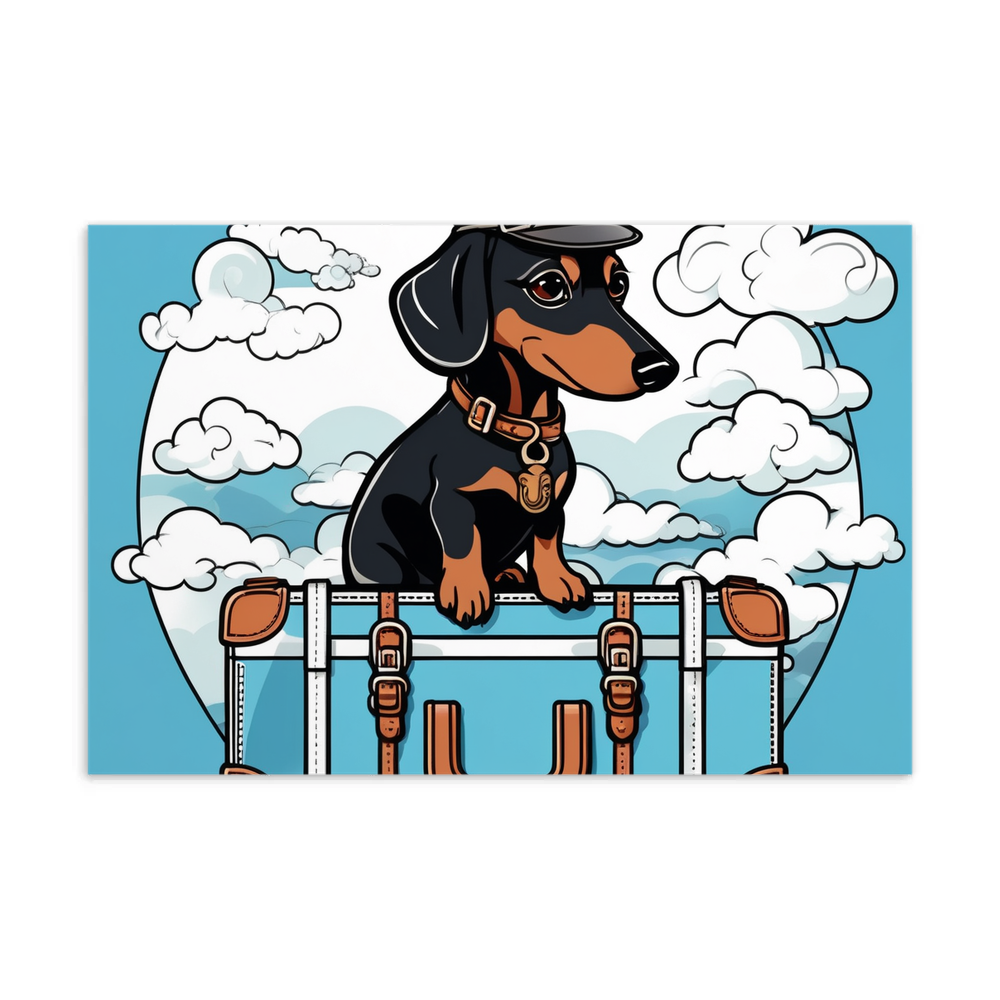 PugMug Custom Black Dachshund Postcard