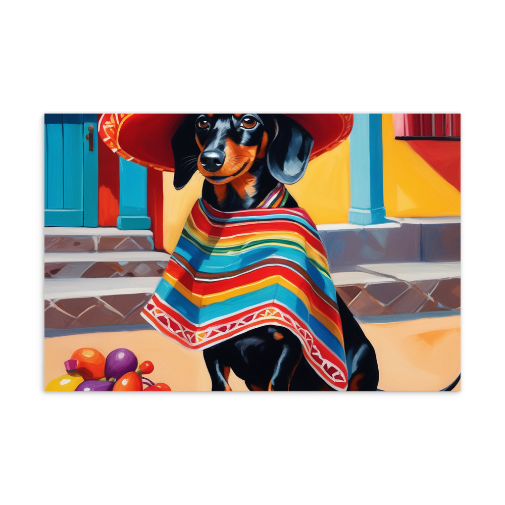 PugMug Custom Black Dachshund Postcard