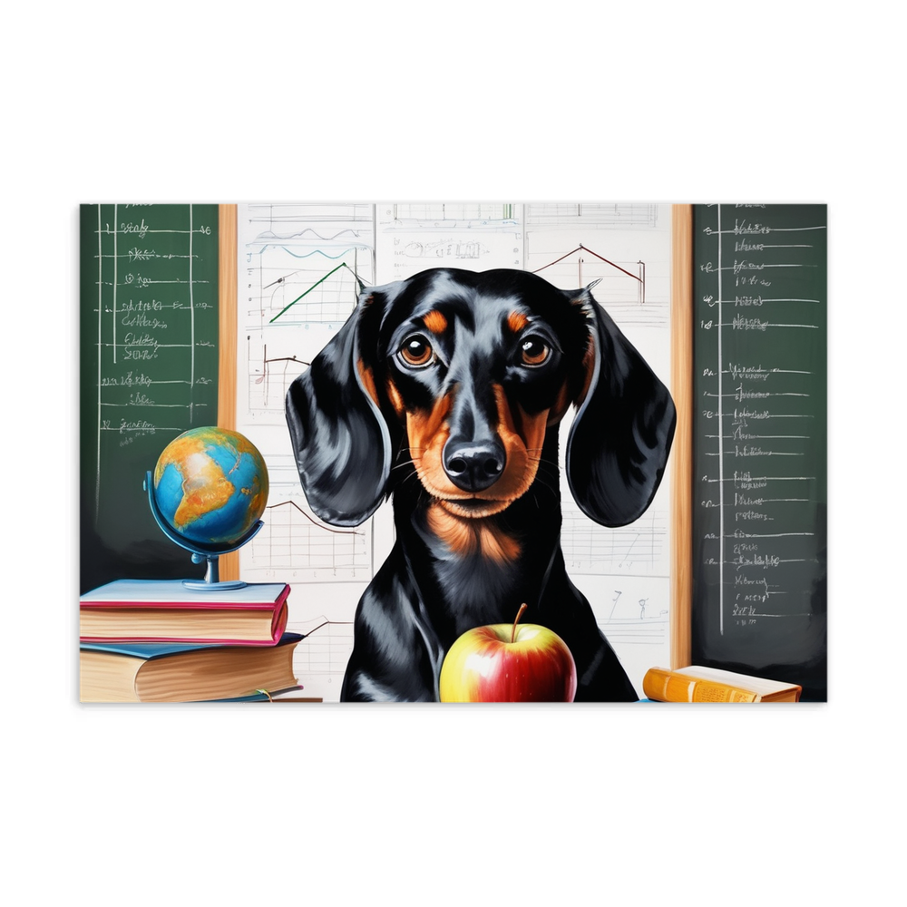 PugMug Custom Black Dachshund Postcard
