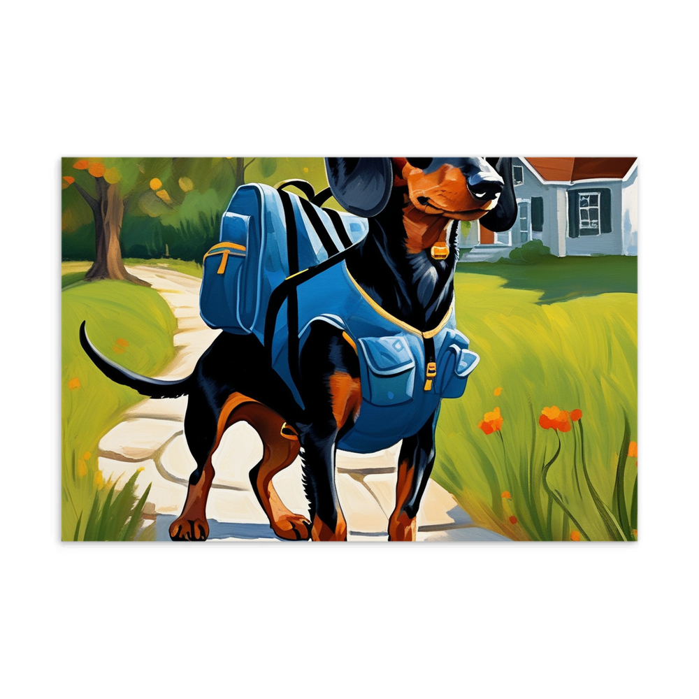 PugMug Custom Black Dachshund Postcard