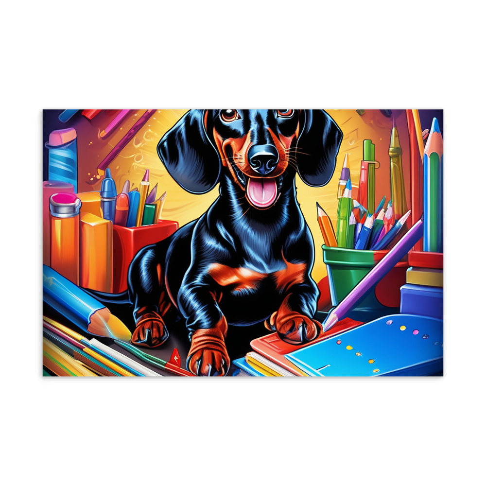 PugMug Custom Black Dachshund Postcard