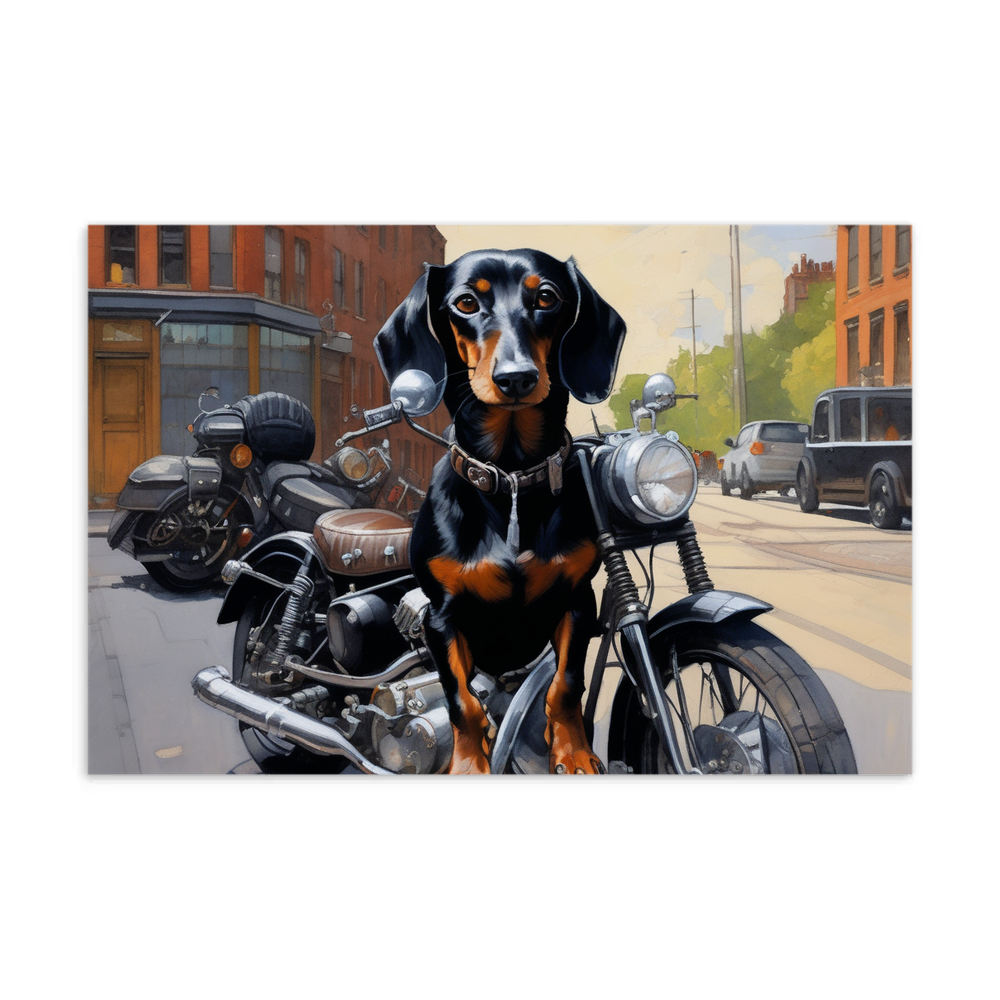 PugMug Custom Black Dachshund Postcard