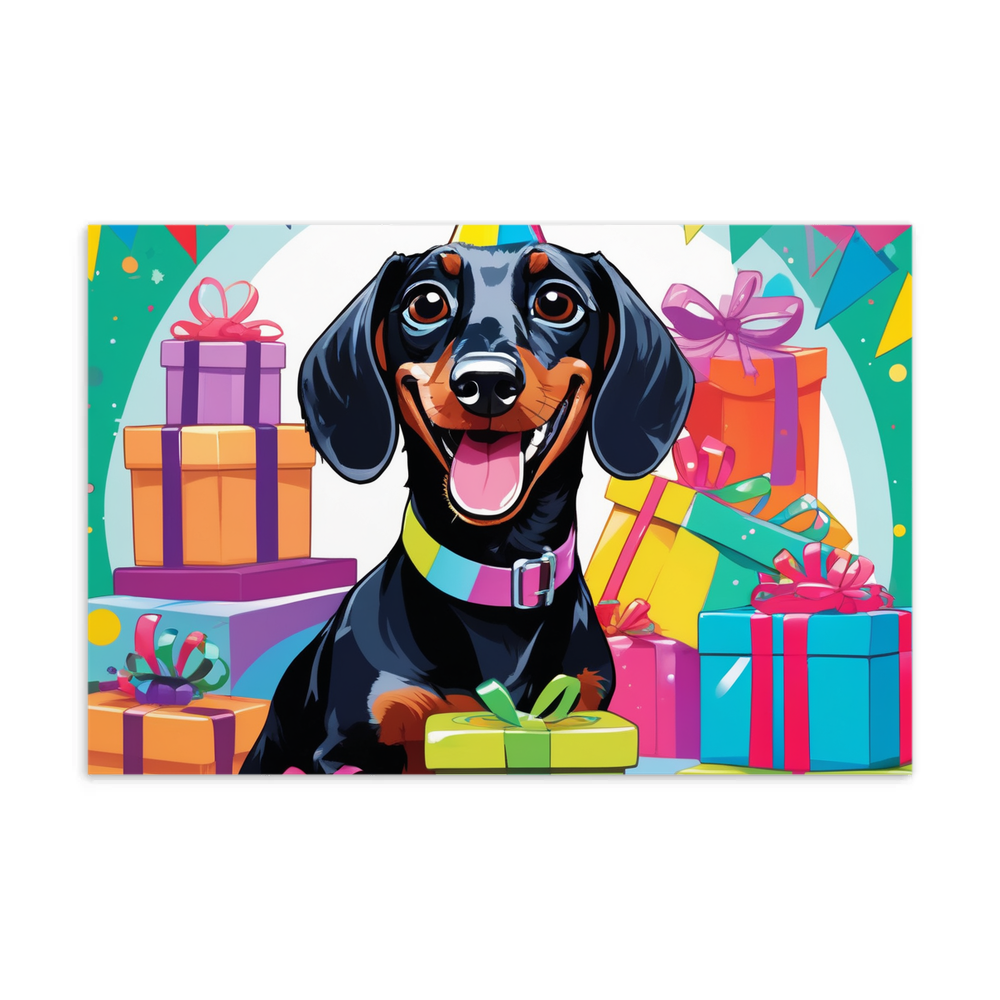 PugMug Custom Black Dachshund Postcard
