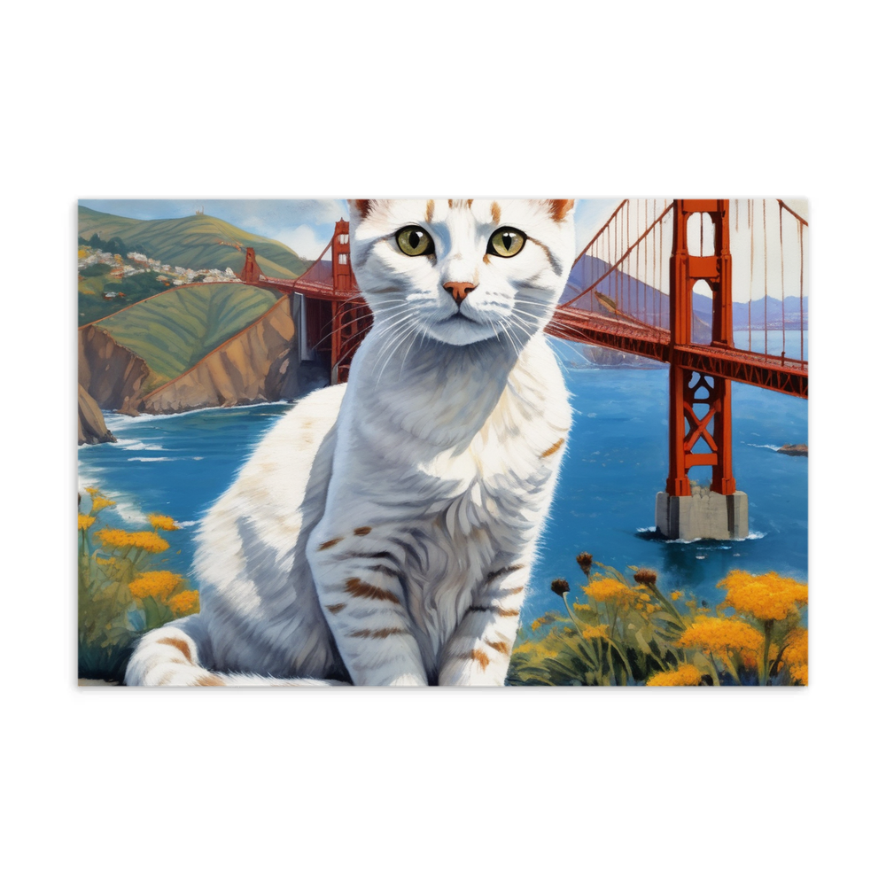 PugMug Custom White American Shorthair Cat Postcard