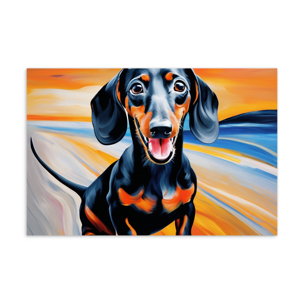 PugMug Custom Black Dachshund Postcard