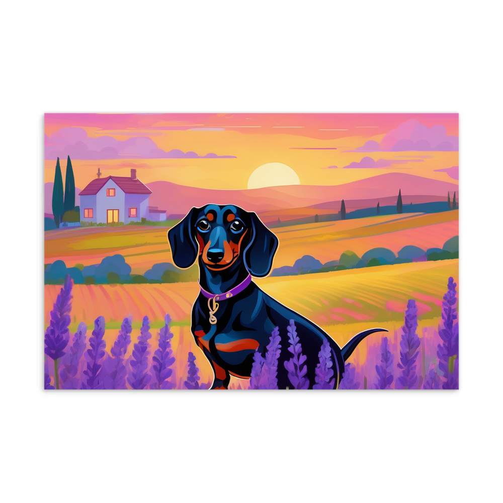 PugMug Custom Black Dachshund Postcard