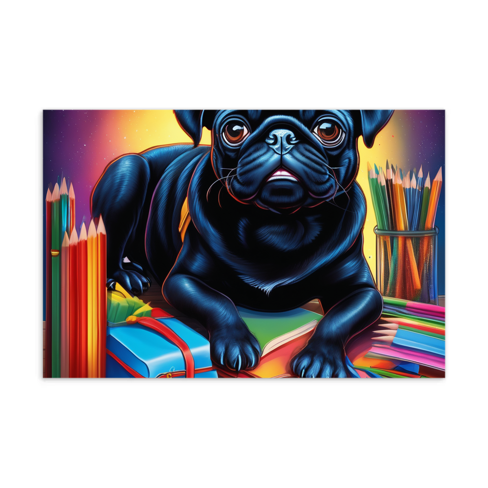 PugMug Custom Black Pug Postcard