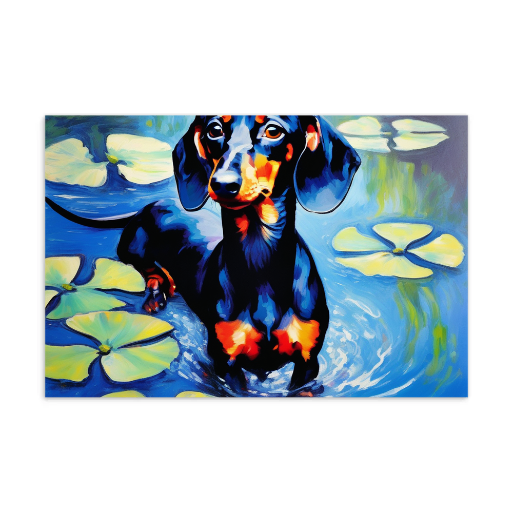 PugMug Custom Black Dachshund Postcard