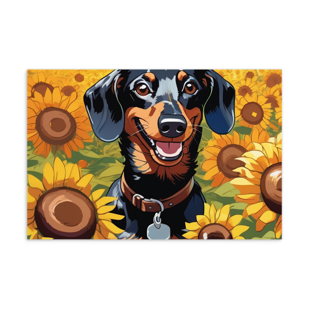 PugMug Custom Black Dachshund Postcard